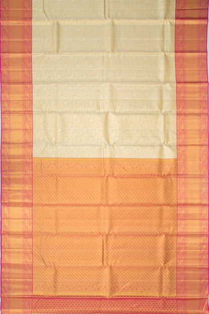 Kanchipuram Silk Tissue Jaal Gold Saree