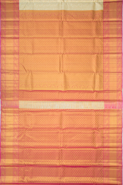 Kanchipuram Silk Tissue Jaal Gold Saree