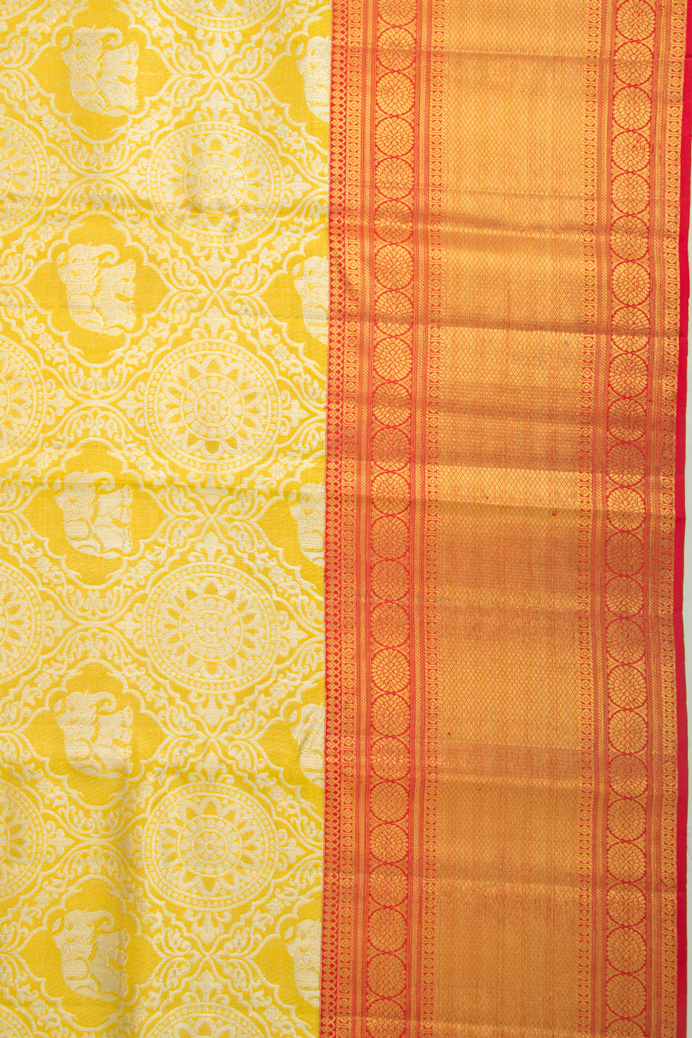 Kanchipuram Silk Tissue Brocade Gold Saree