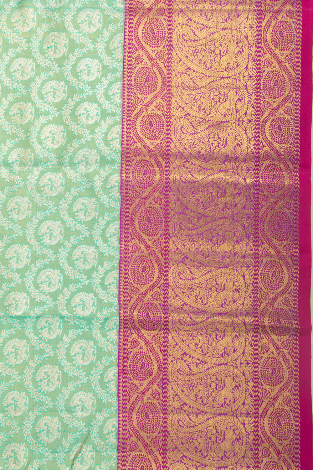 Kanchipuram Silk Tissue Brocade Sea Green Saree