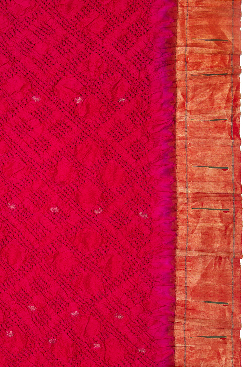 Paithani Silk Bandhani Pink Saree