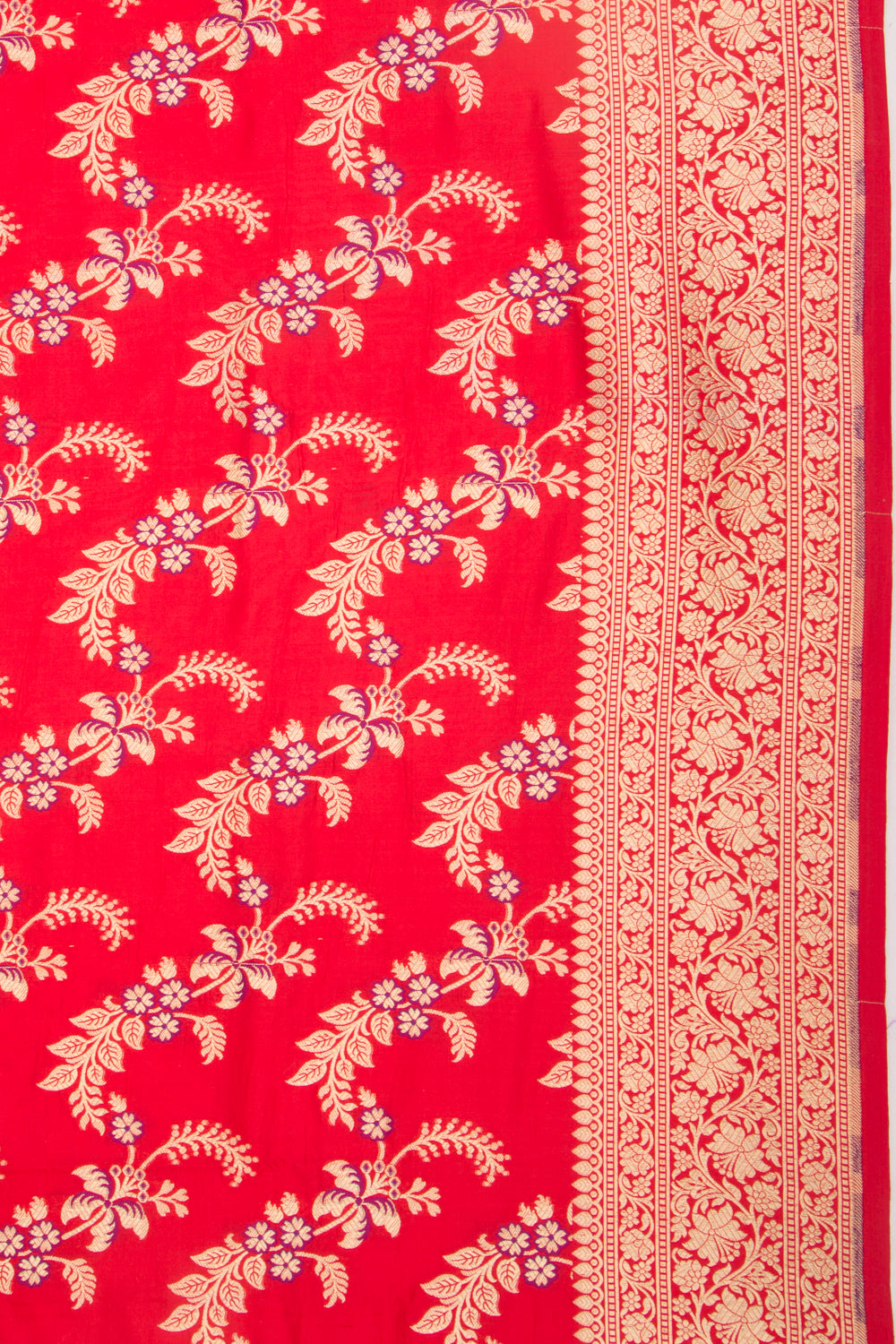 Banarasi Silk Jaal Red Saree