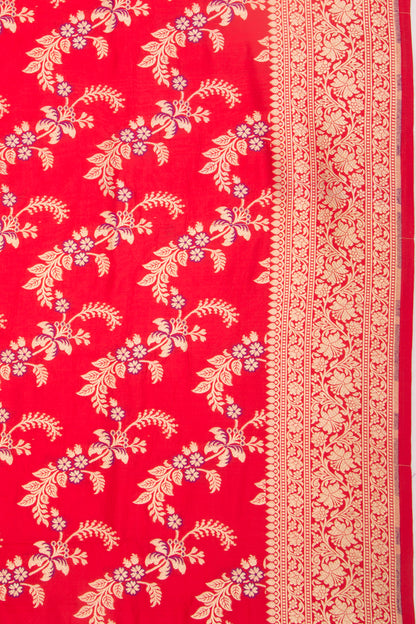 Banarasi Silk Jaal Red Saree