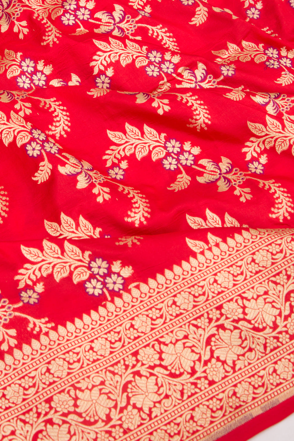 Banarasi Silk Jaal Red Saree