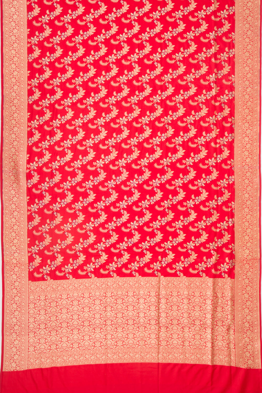 Banarasi Silk Jaal Red Saree