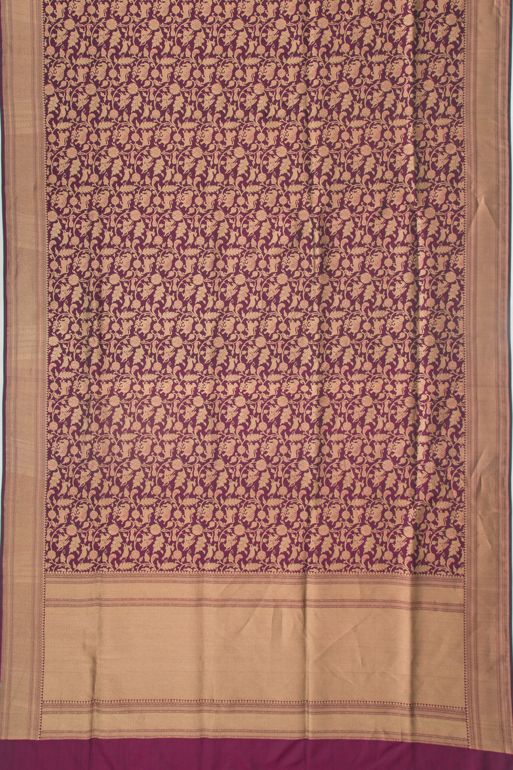 Banarasi Silk Shikargah Jaal Purple Saree