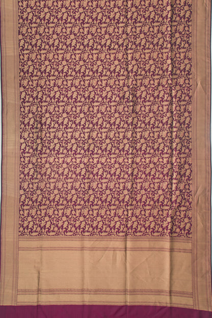 Banarasi Silk Shikargah Jaal Purple Saree