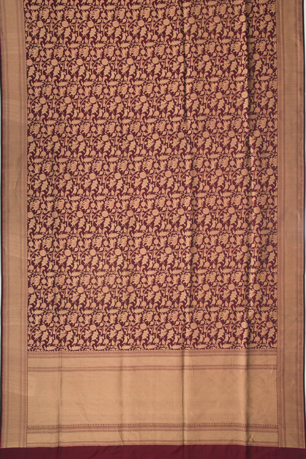Banarasi Silk Shikargah Jaal Maroon Saree