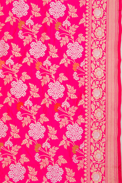 Banarasi Silk Brocade Pink Saree