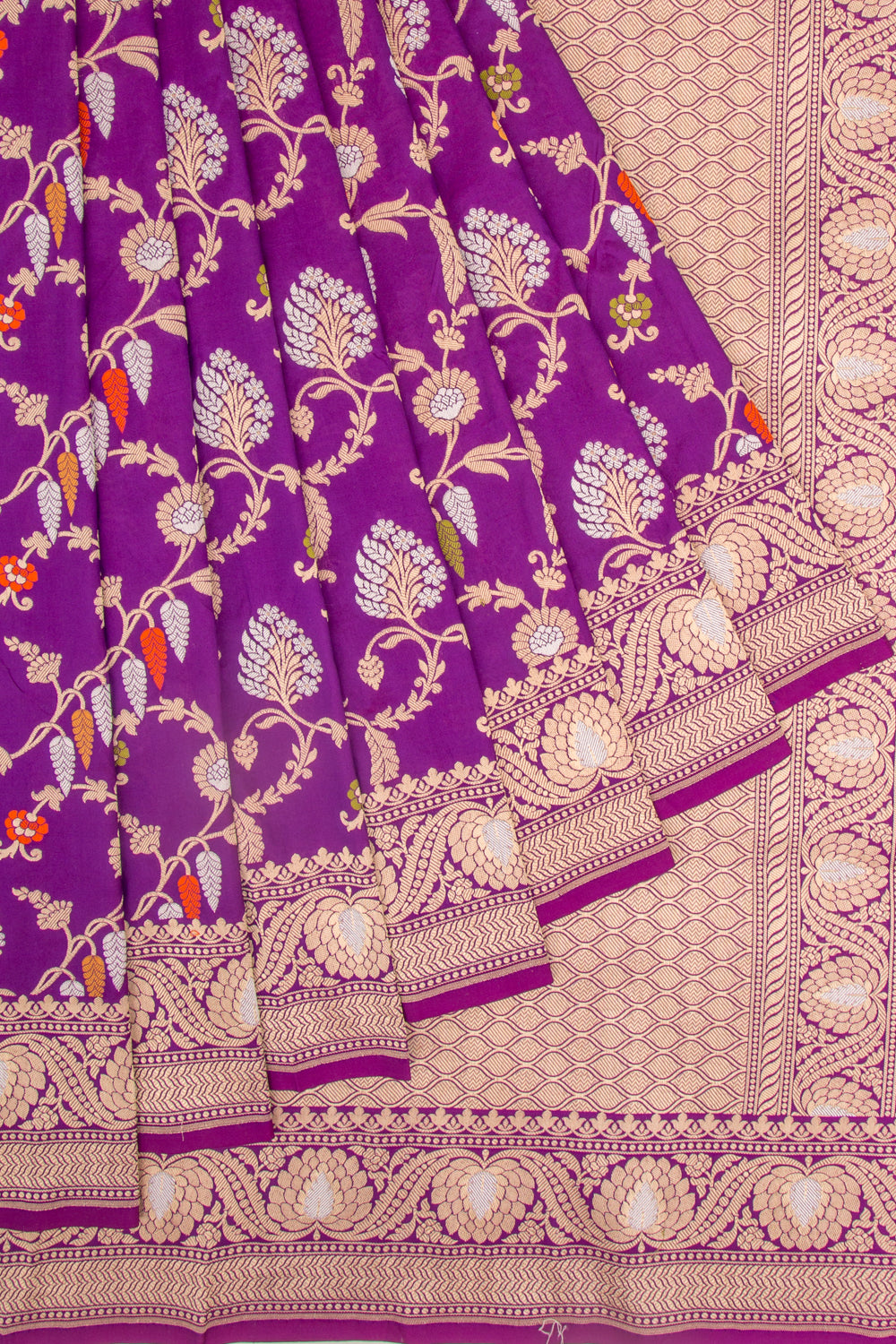 Banarasi Silk Brocade Purple Saree