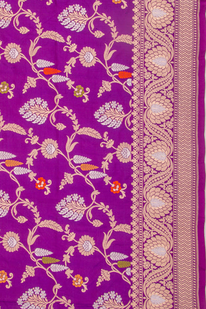 Banarasi Silk Brocade Purple Saree