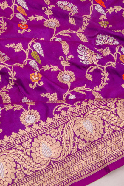 Banarasi Silk Brocade Purple Saree