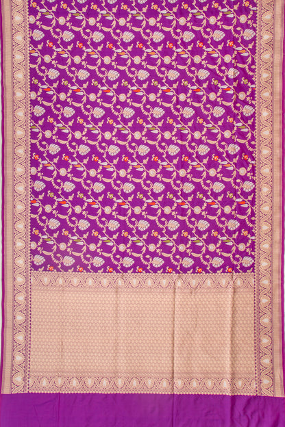 Banarasi Silk Brocade Purple Saree