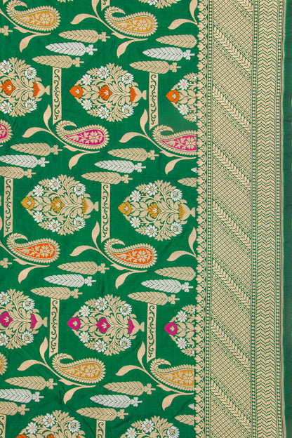 Banarasi Silk Brocade Green Saree