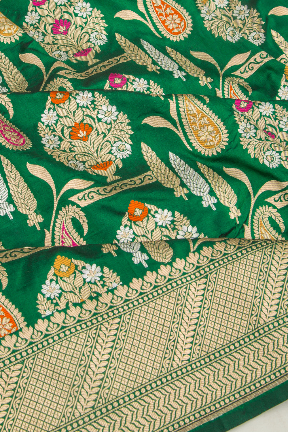 Banarasi Silk Brocade Green Saree