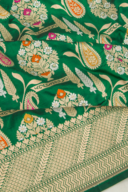 Banarasi Silk Brocade Green Saree