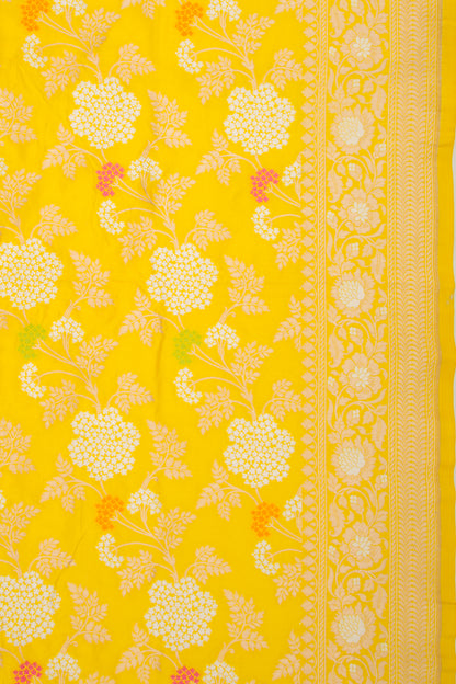 Banarasi Silk Jaal Yellow Saree