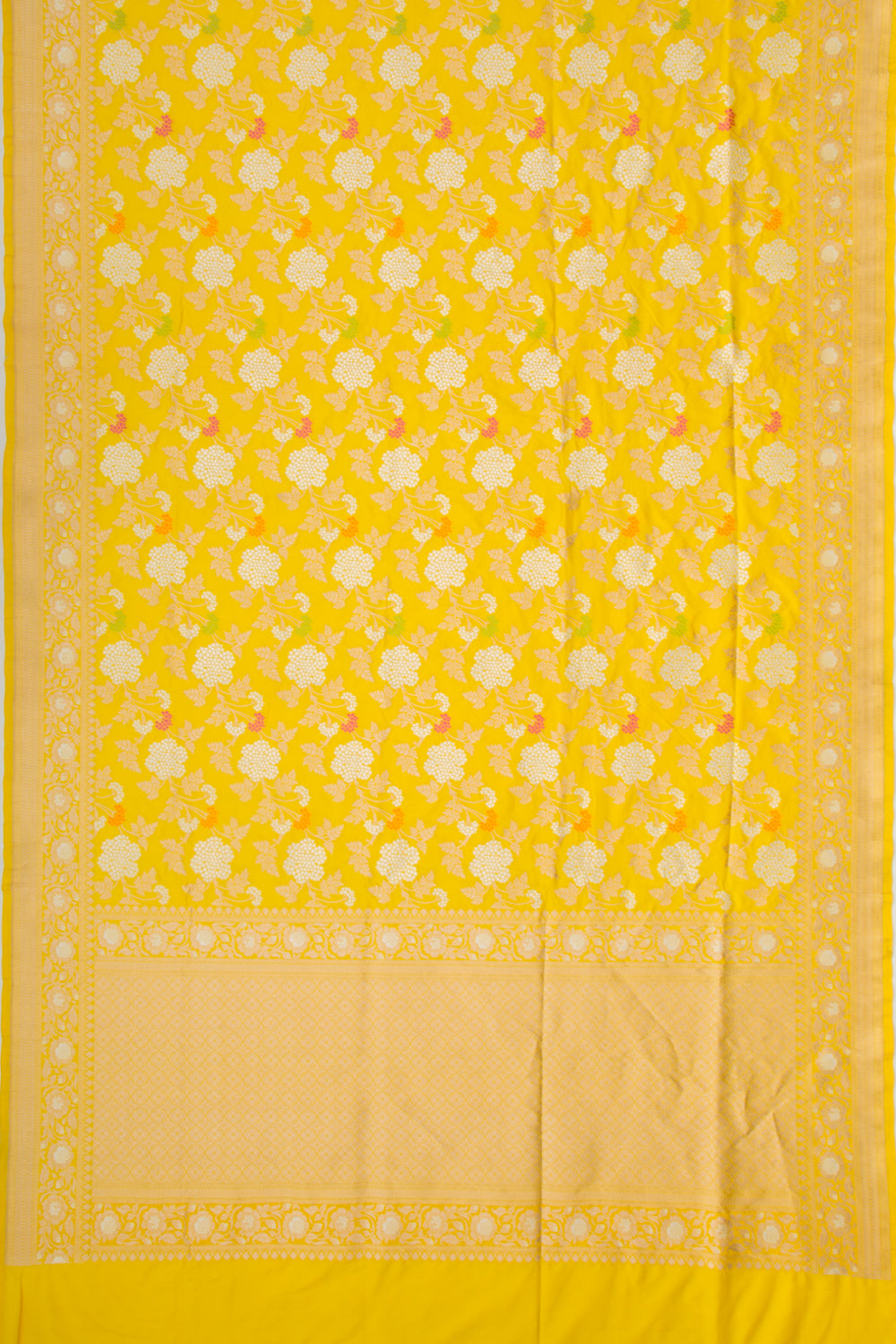 Banarasi Silk Jaal Yellow Saree
