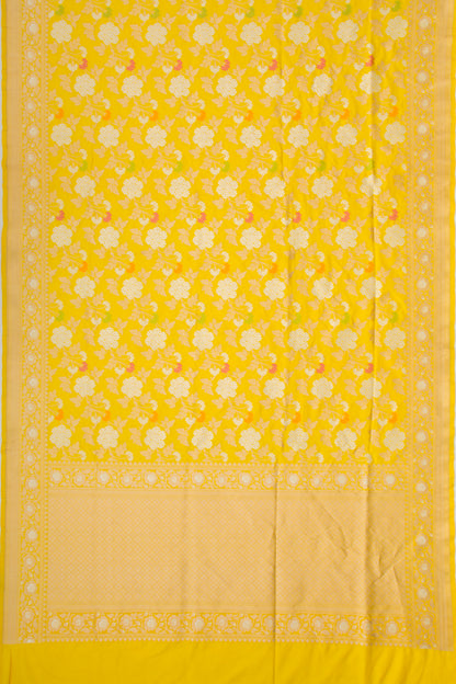 Banarasi Silk Jaal Yellow Saree