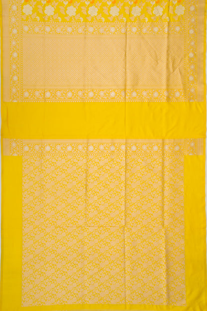 Banarasi Silk Jaal Yellow Saree