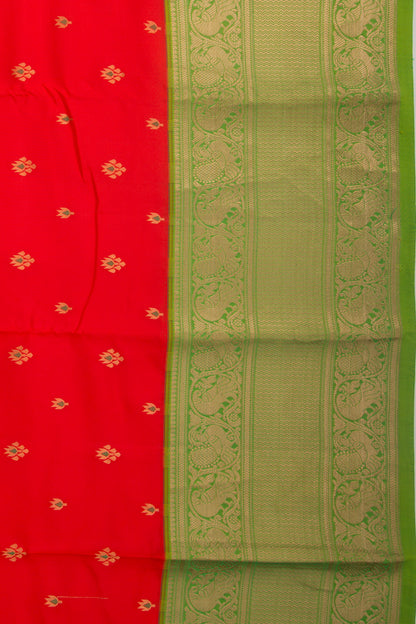 Taranga Kanchi Silk Butta Tomato Red Saree