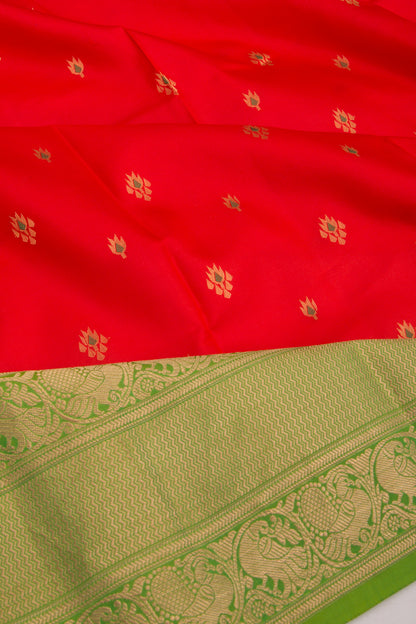 Taranga Kanchi Silk Butta Tomato Red Saree