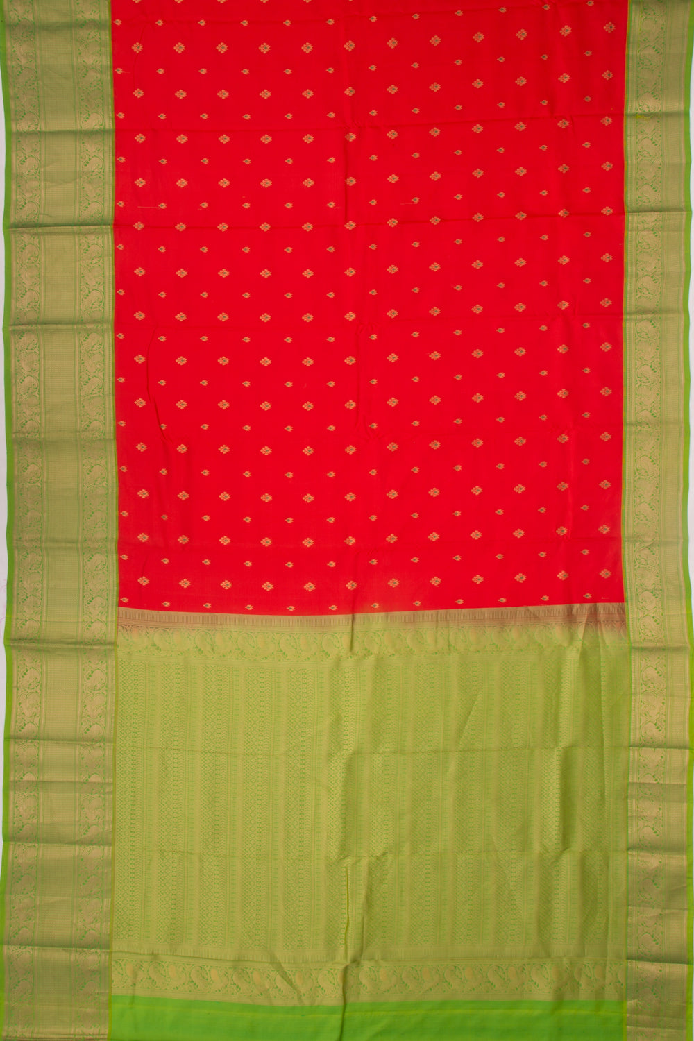 Taranga Kanchi Silk Butta Tomato Red Saree