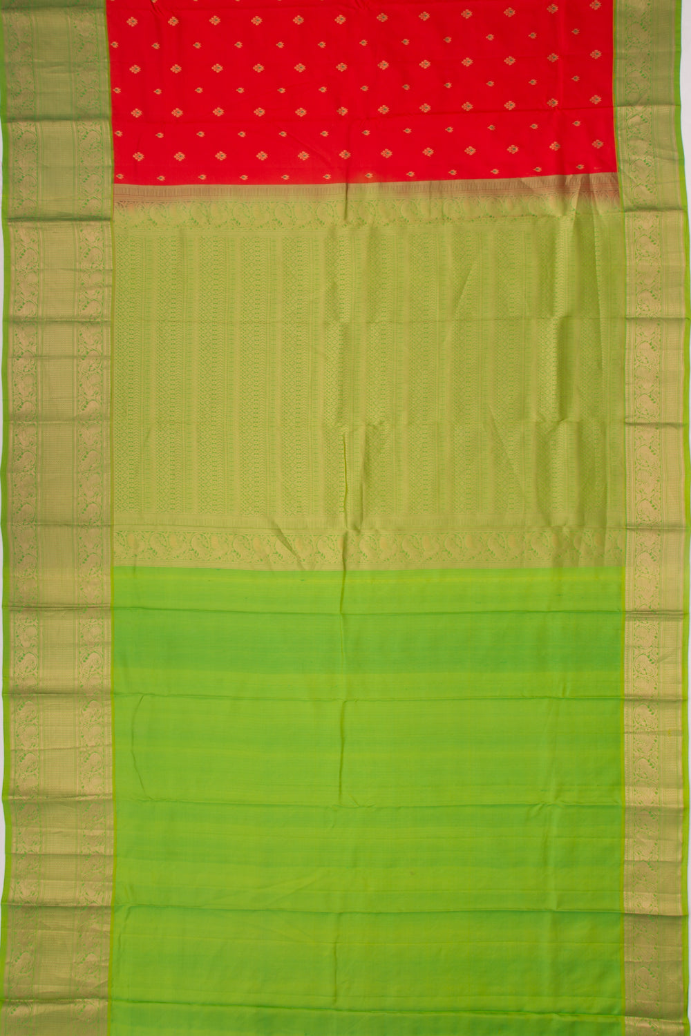 Taranga Kanchi Silk Butta Tomato Red Saree