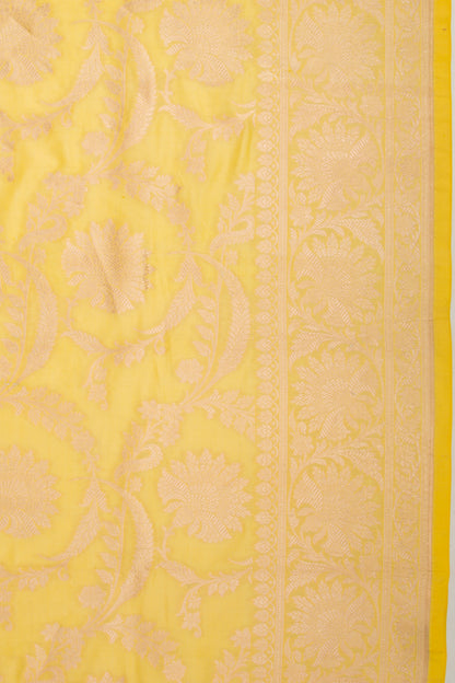 Banarasi Silk Jaal Yellow Saree