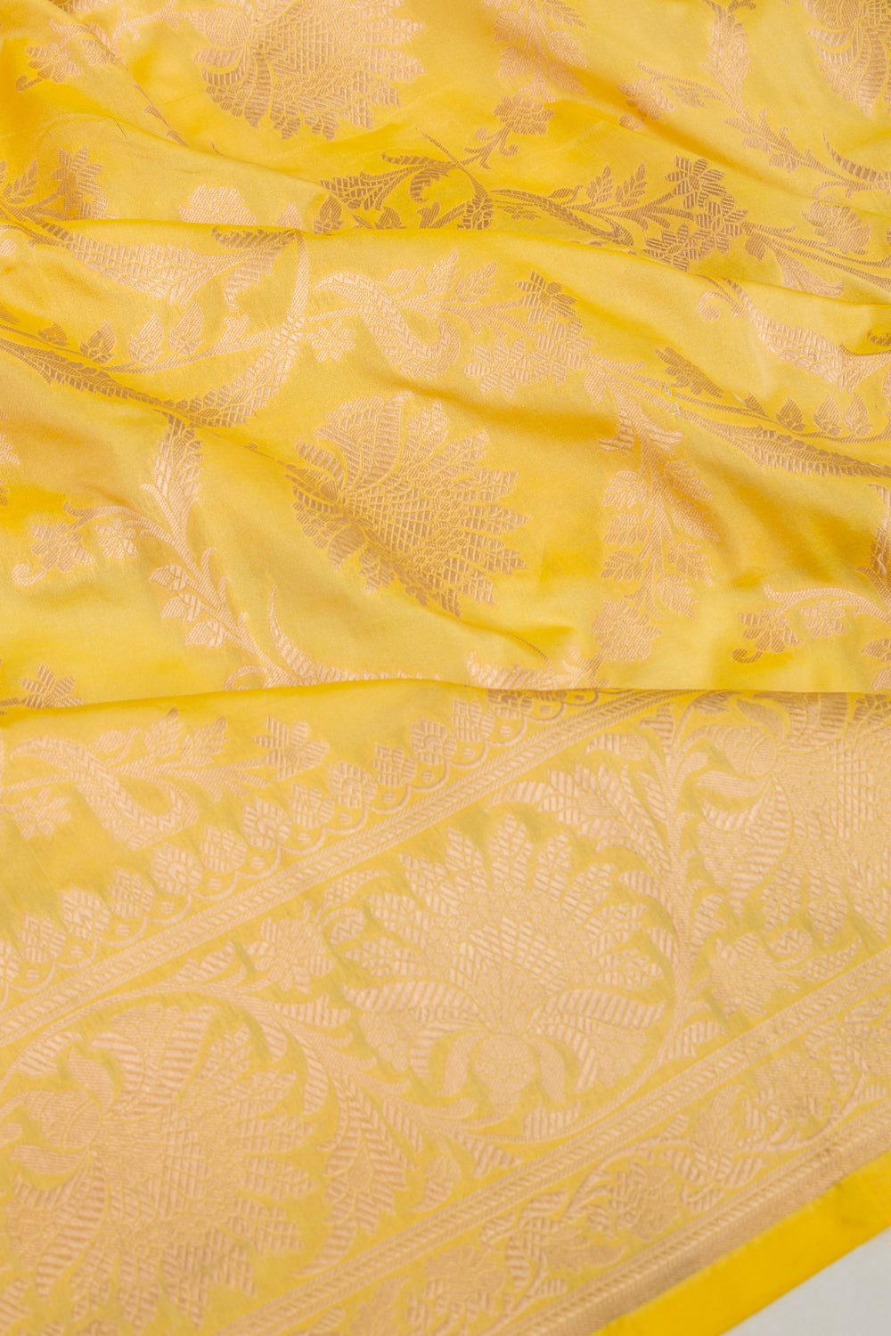 Banarasi Silk Jaal Yellow Saree