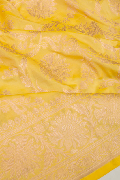 Banarasi Silk Jaal Yellow Saree