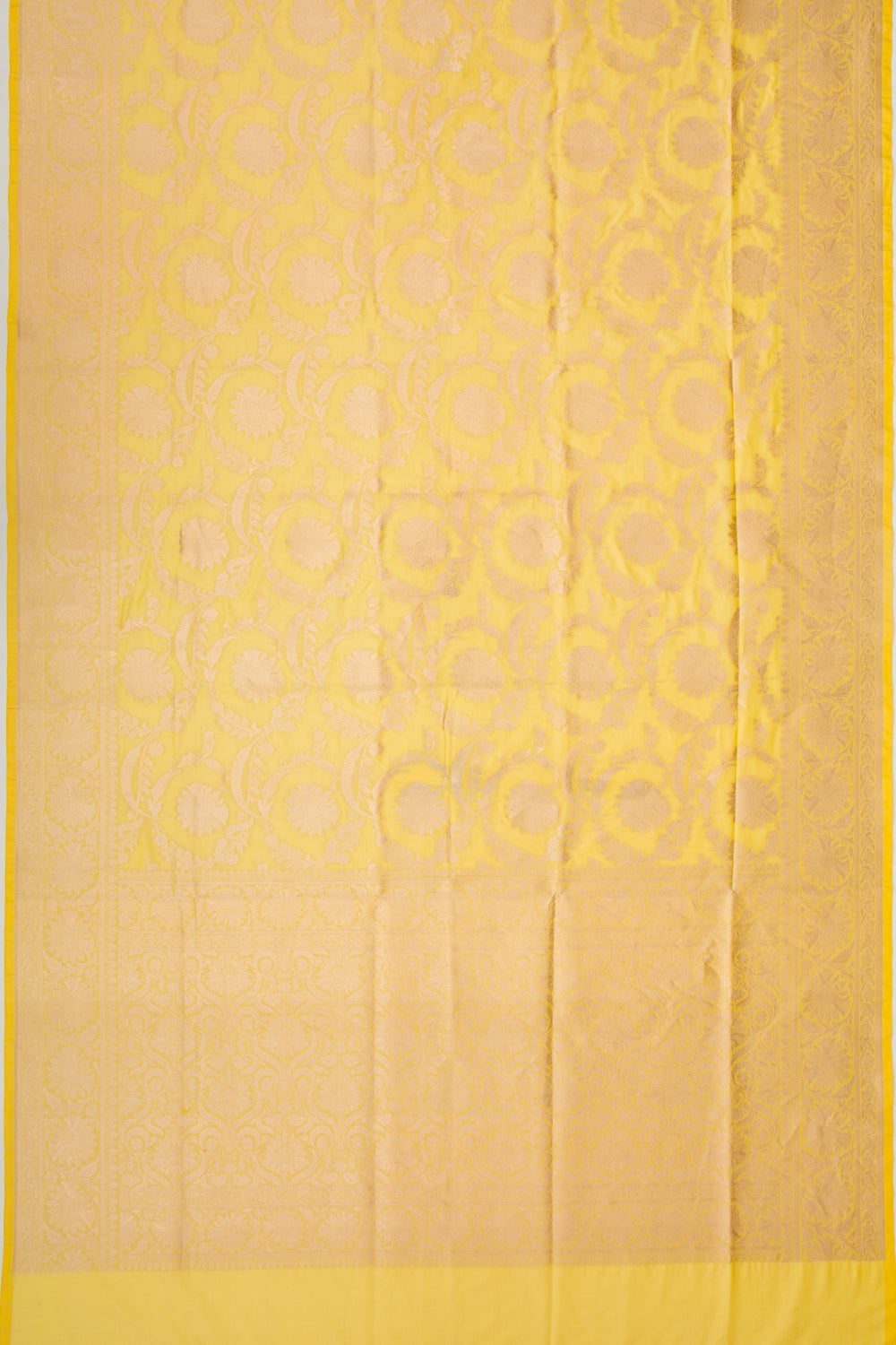 Banarasi Silk Jaal Yellow Saree