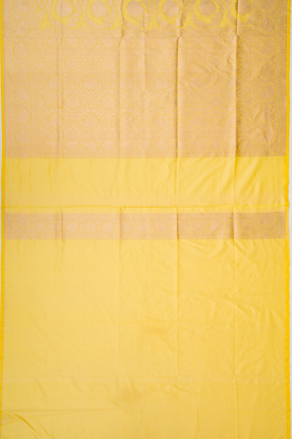 Banarasi Silk Jaal Yellow Saree