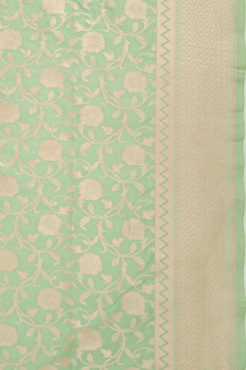 Banarasi Silk Jaal Pastel Green Saree