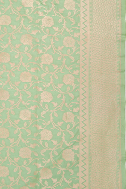Banarasi Silk Jaal Pastel Green Saree