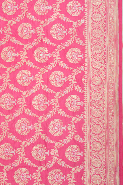 Banarasi Silk Jaal Pink Saree