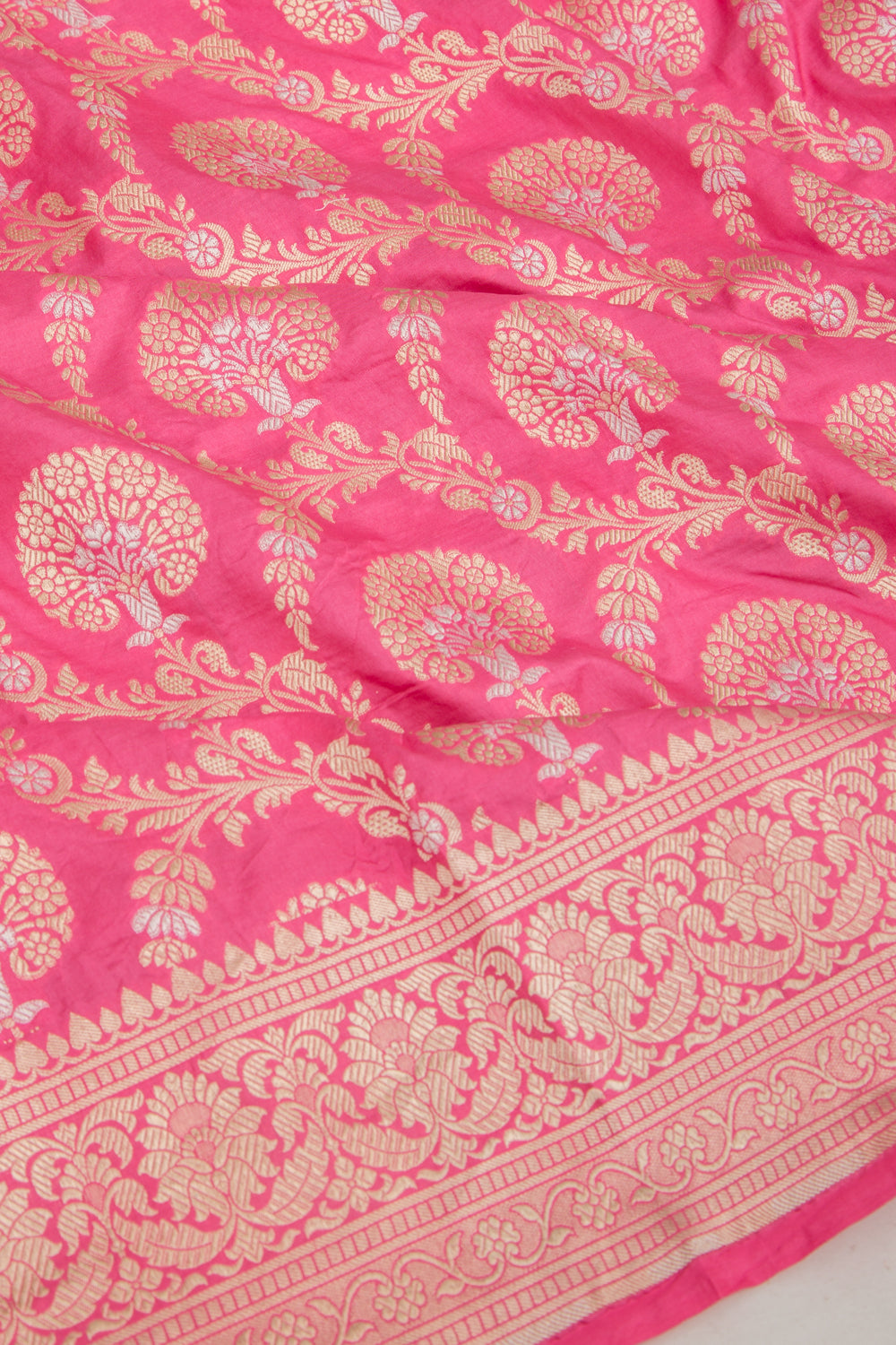 Banarasi Silk Jaal Pink Saree