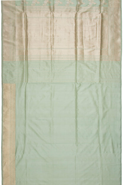 Banarasi Silk Kadwa Jaal Pastel Green Saree