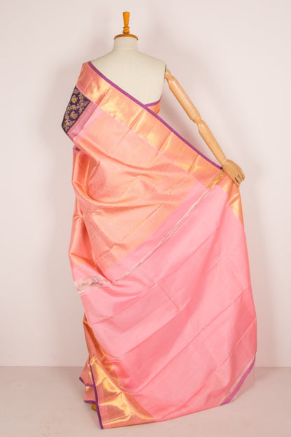 Kanchipuram Silk Jaal And Butta Purple Saree