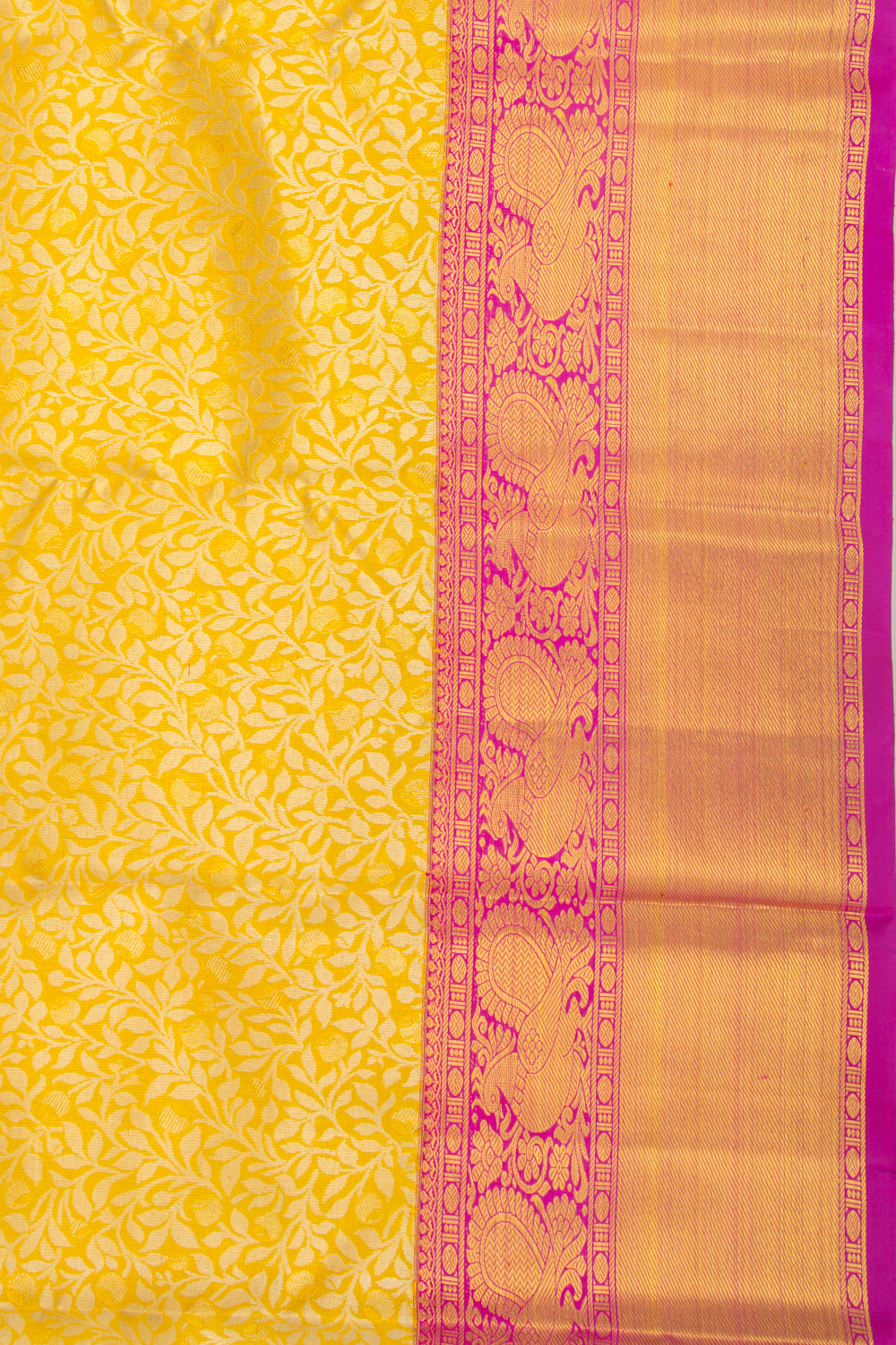 Kanchipuram Silk Tissue Jaal Gold Saree