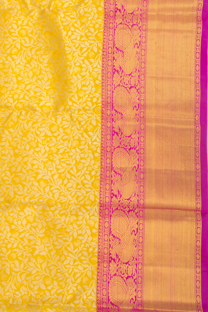 Kanchipuram Silk Tissue Jaal Gold Saree