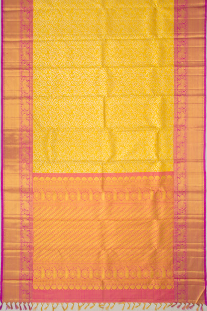 Kanchipuram Silk Tissue Jaal Gold Saree