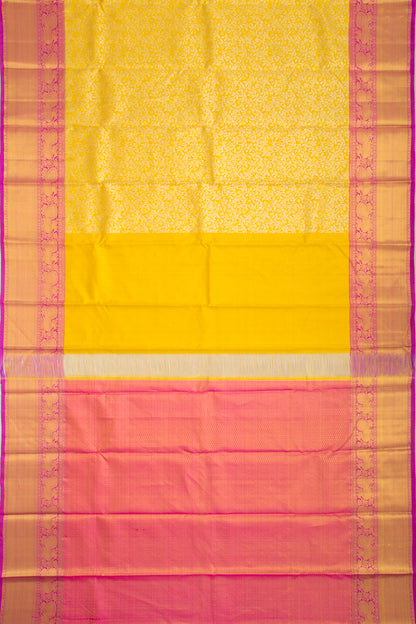 Kanchipuram Silk Tissue Jaal Gold Saree