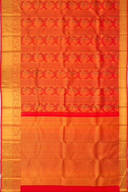 Taranga Kanchi Silk Brocade Red Saree