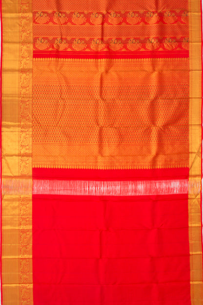 Taranga Kanchi Silk Brocade Red Saree