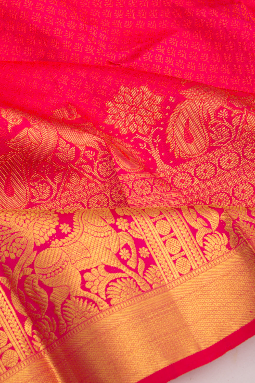 Kanchipuram Silk Jacquard Pink Saree