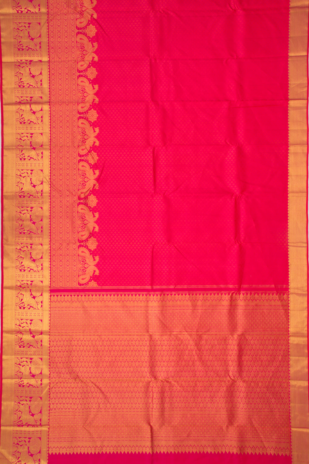 Kanchipuram Silk Jacquard Pink Saree