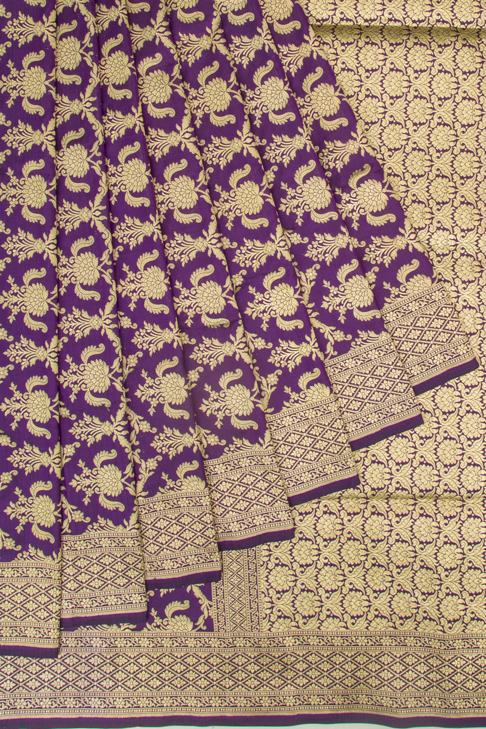 Banarasi Silk Brocade Purple Saree