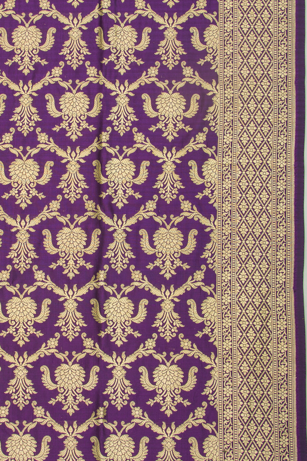 Banarasi Silk Brocade Purple Saree