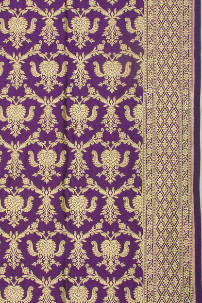 Banarasi Silk Brocade Purple Saree
